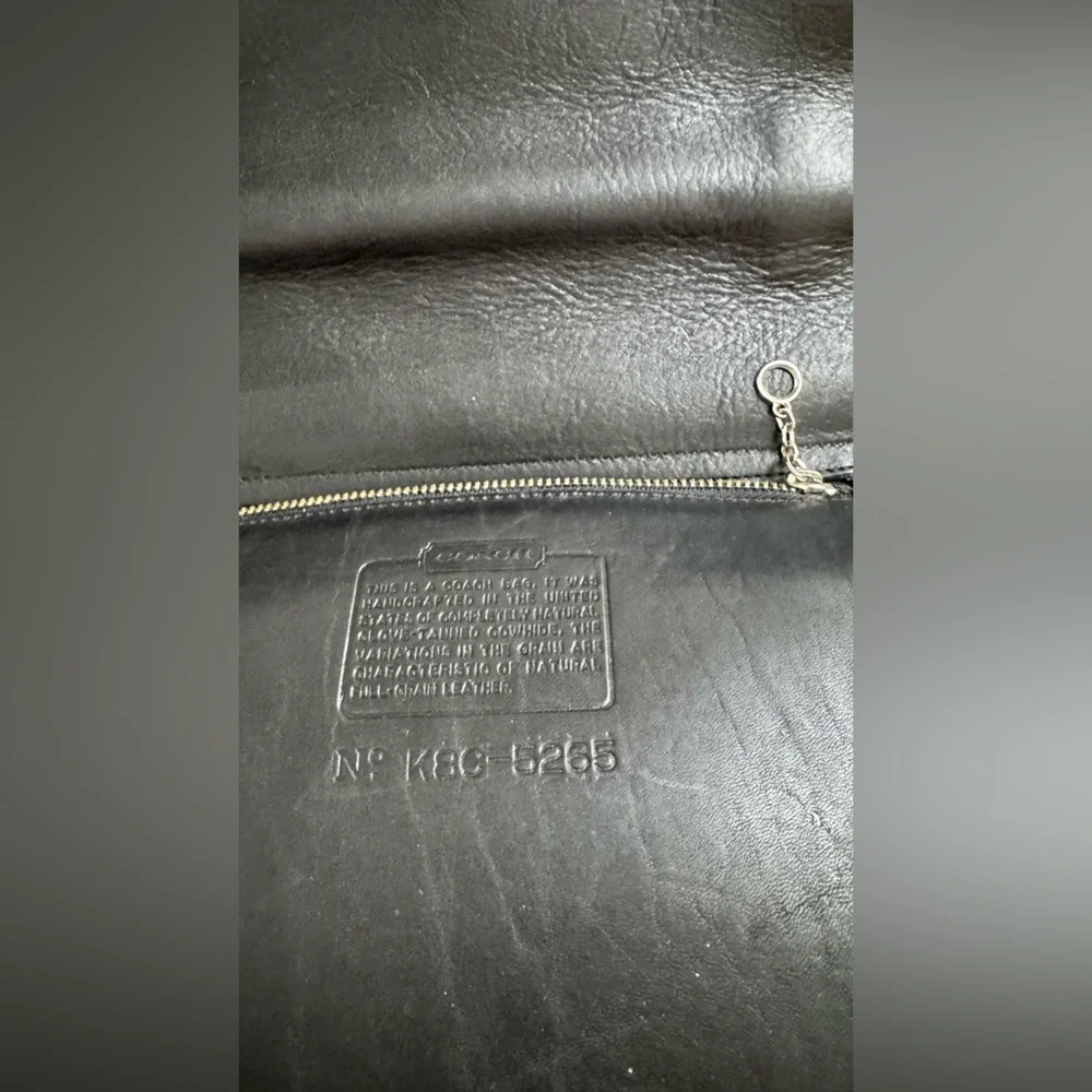 COACH Vintage Lexington Black Smooth Leather Briefcase Crossbody Bag